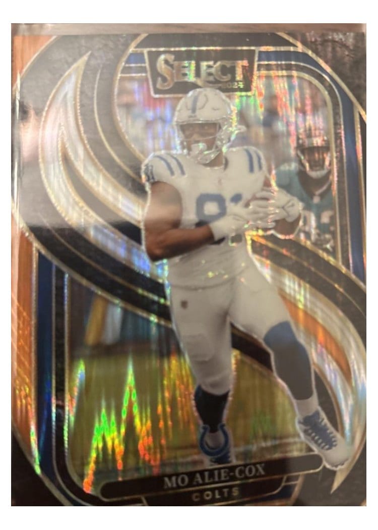 2024 Panini Select Base Set Mo Alie-Cox Black Orange Prizm Shock #184 card
