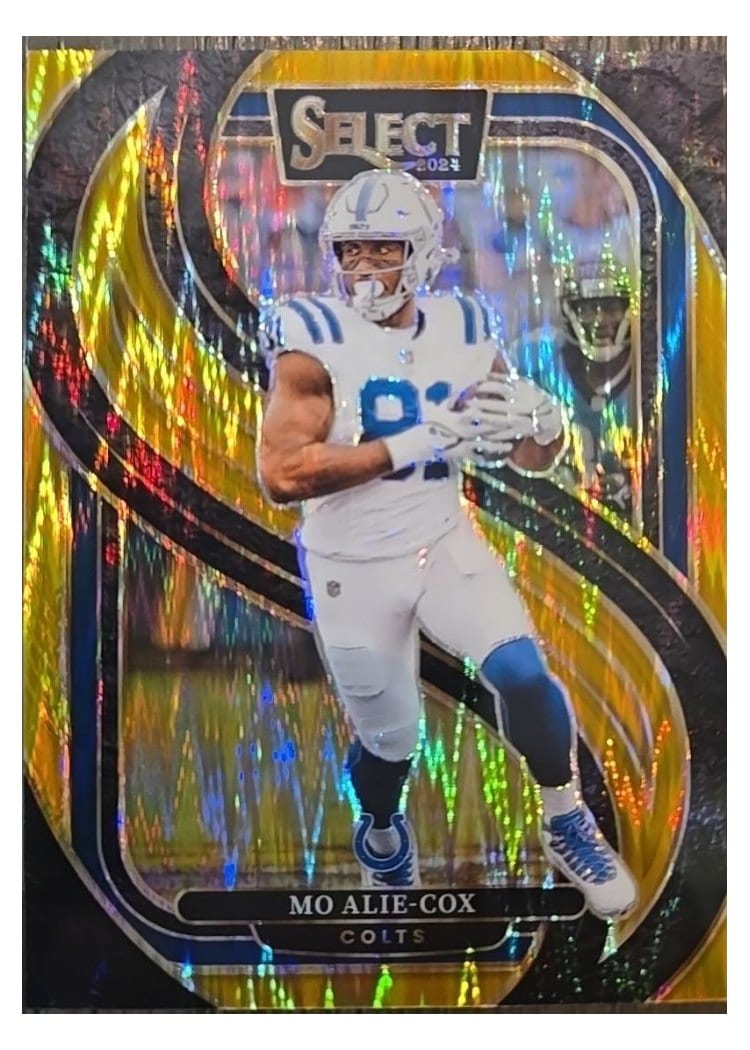 2024 Panini Select Base Set Mo Alie-Cox Gold Prizm Shock #184