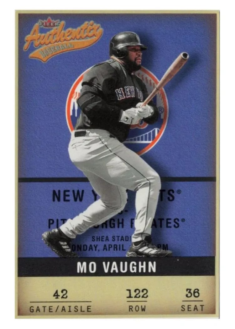 2002 Fleer Authentix Mo Vaughn #122 card