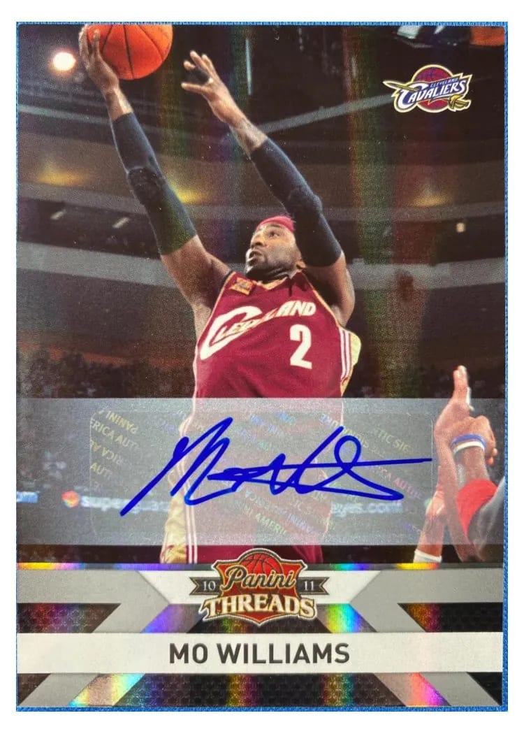 2010 Panini Threads Mo Williams Auto, /24 #105 card