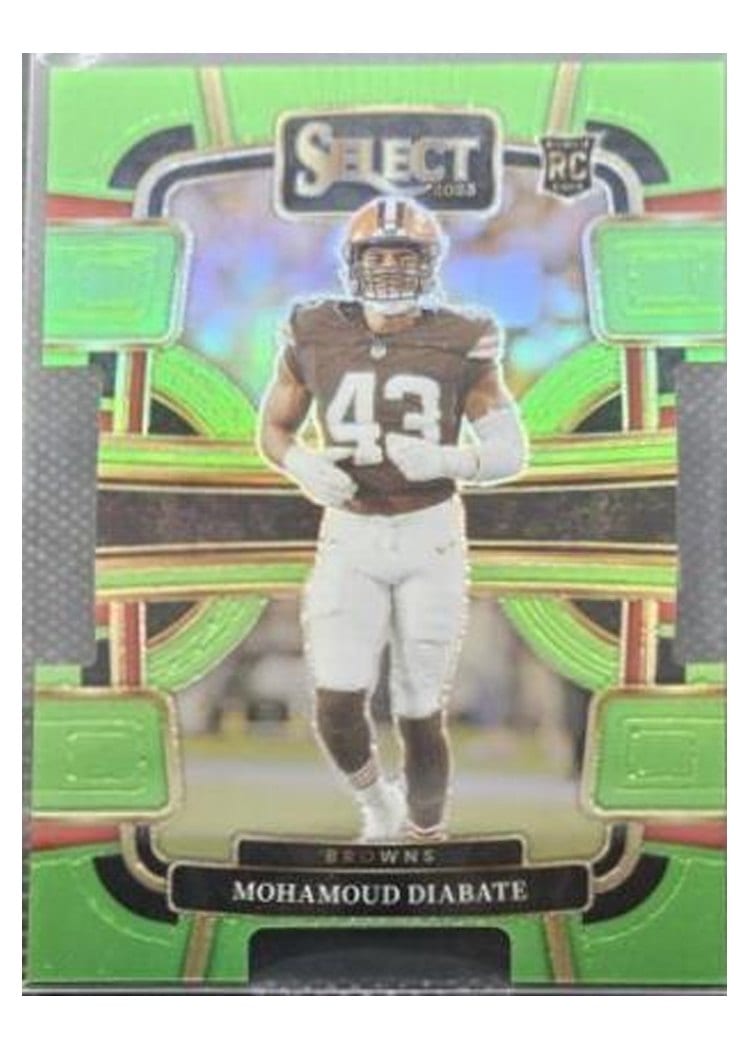 2023 Panini Select Base Set Mohamoud Diabate Neon Green Prizm Die-Cut #23 card