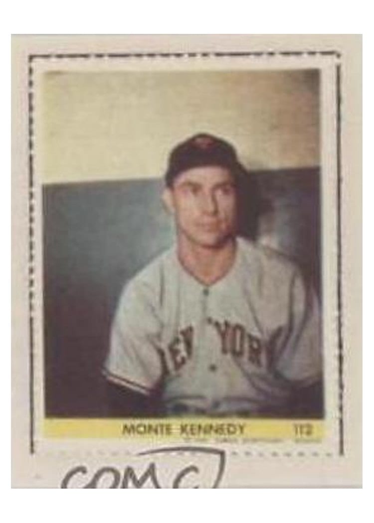1949 Eureka Sportstamps Monte Kennedy #112 card