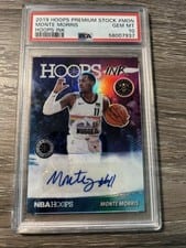 2019 Panini Hoops Premium Stock Hoops Ink Monte Morris #HI-MON card