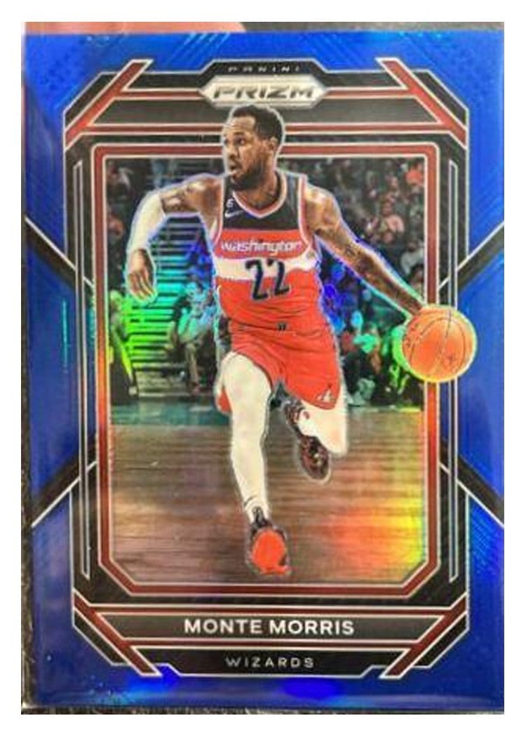 2022-23 Panini Prizm Base Set Monte Morris Blue Prizm #171 card