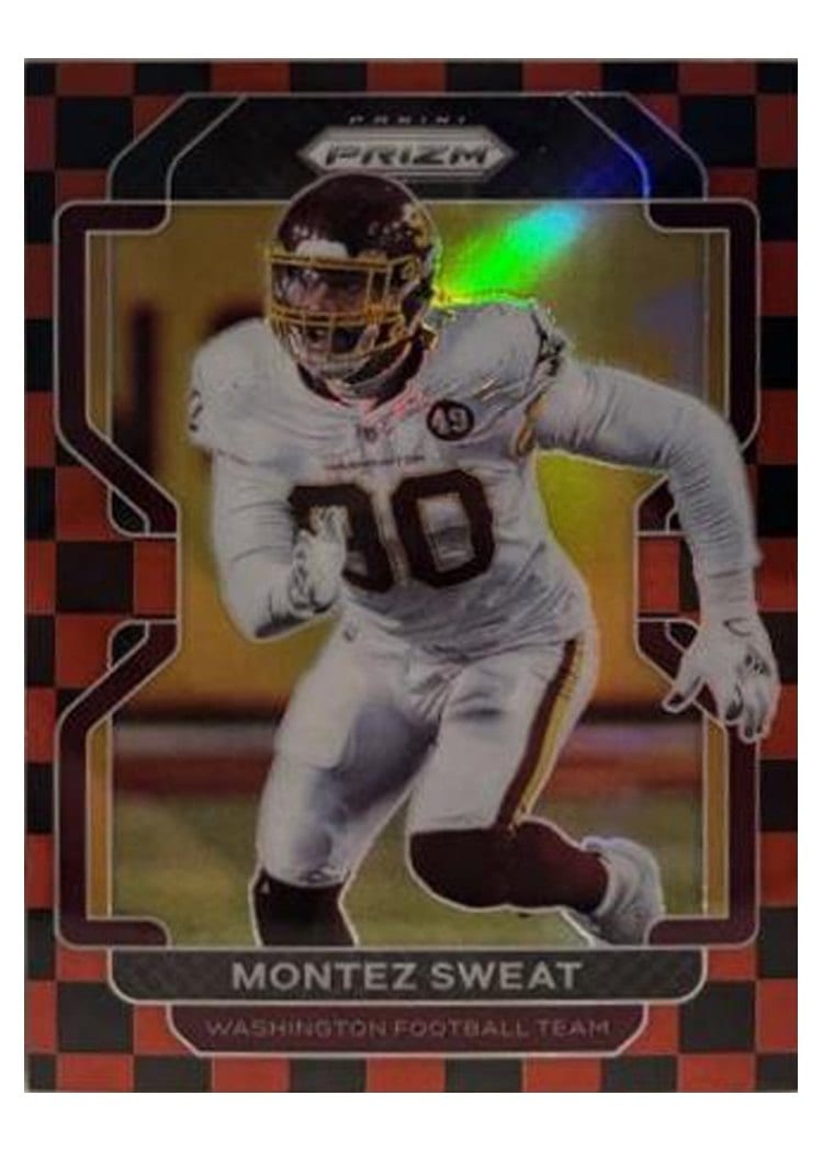 2021 Panini Prizm Base Set Montez Sweat Black and Red Checker Prizm #214 card