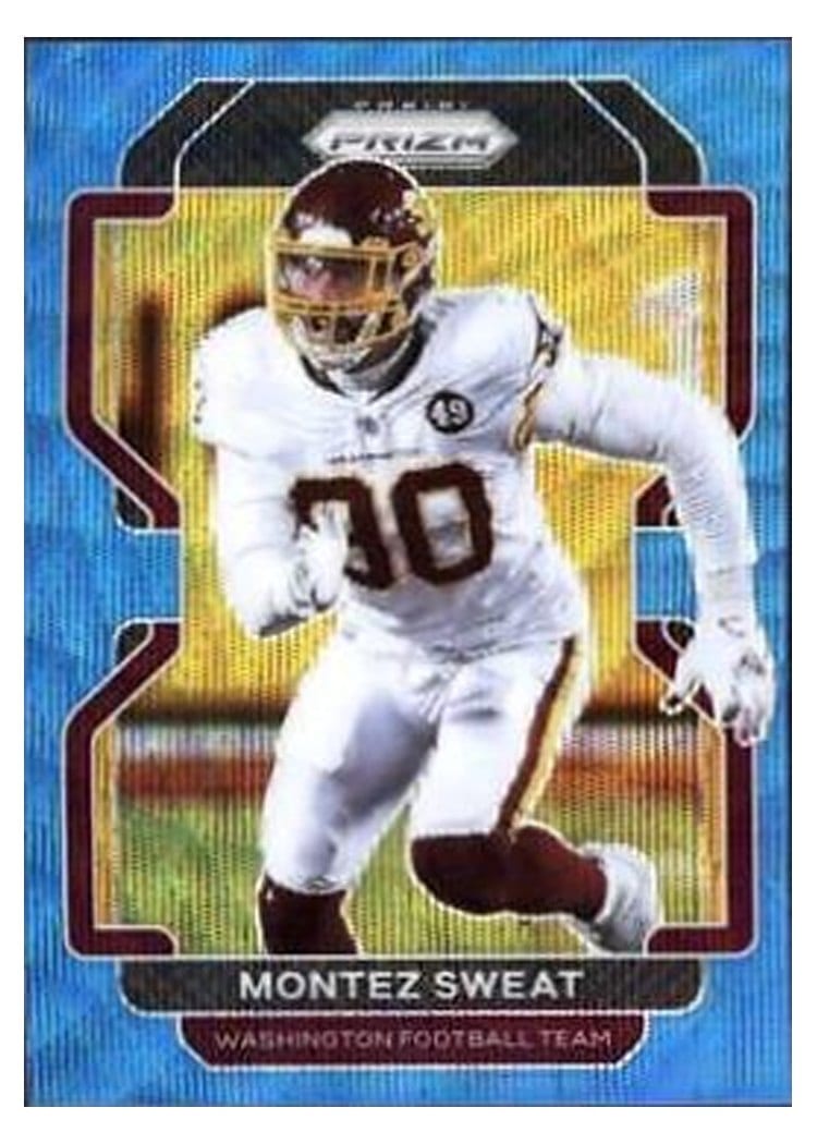 2021 Panini Prizm Base Set Montez Sweat Blue Wave Prizm #214 card