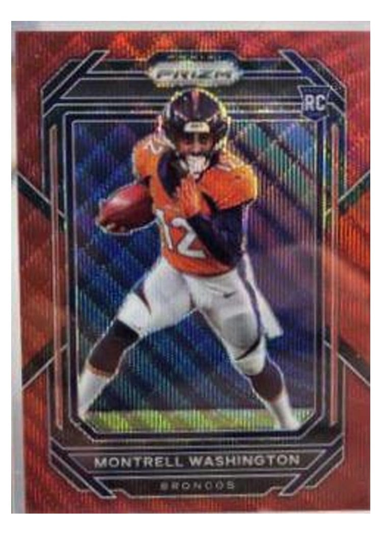 2022 Panini Prizm Base Set Montrell Washington Red Wave #356 card