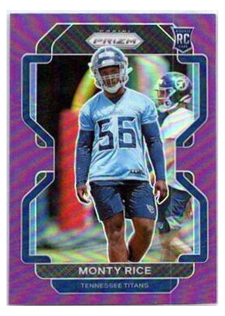 2021 Panini Prizm Base Set Monty Rice Purple Prizm #420 card