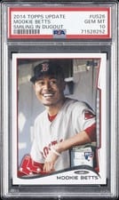 2014 Topps Update Mookie Betts Smiling in Dugout #US26 card