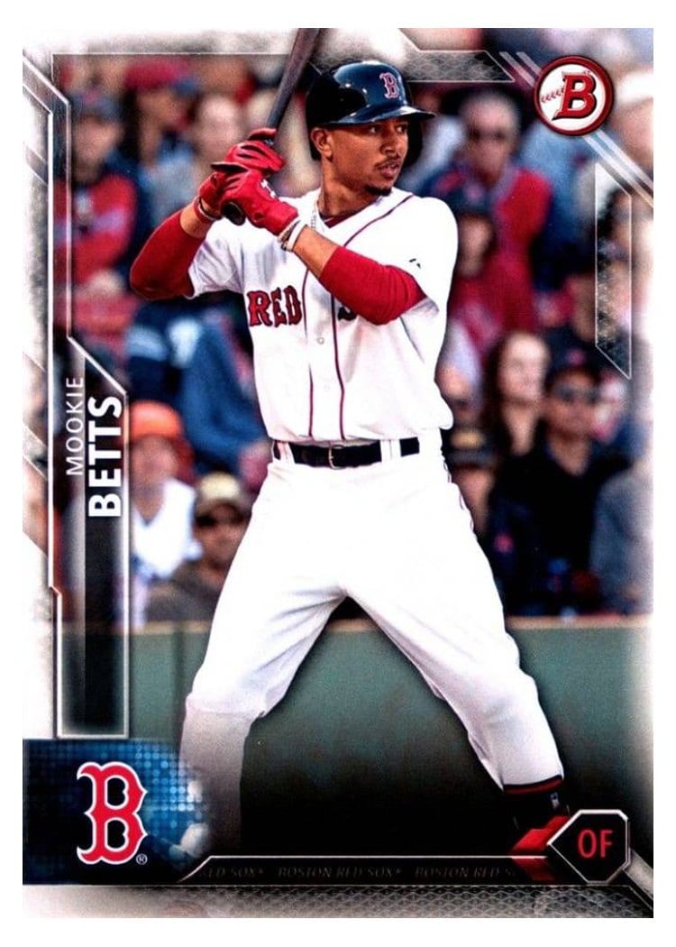 2016 Bowman Base Set Mookie Betts #13 card