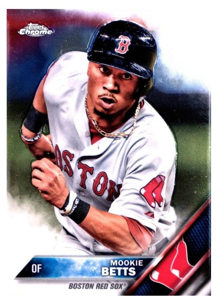 2016 Topps Chrome Base Set Mookie Betts #161 card