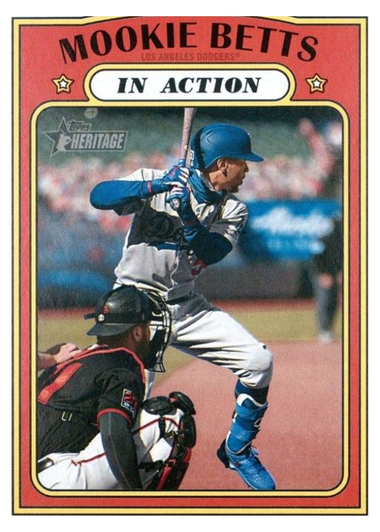 2021 Topps Heritage Base Set Mookie Betts #168 card