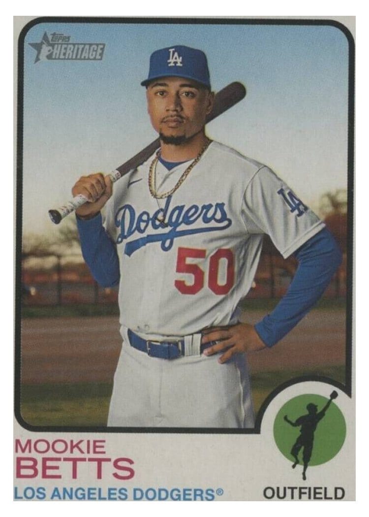 2022 Topps Heritage Base Set Mookie Betts #386 card