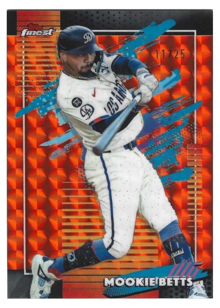 2026 Topps Finest Mookie Betts Orange Geometric Refractor #129 card