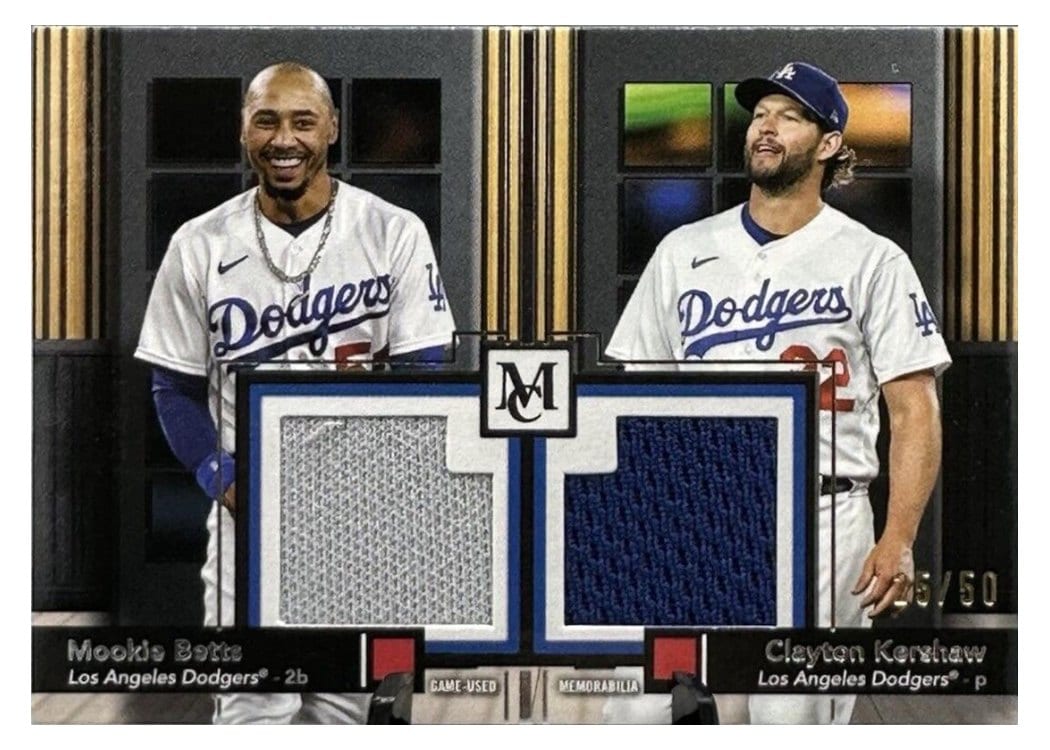 2024 Topps Museum Collection Dual Meaningful Material Relics Mookie Betts / Clayton Kershaw #DMMR-BEK card