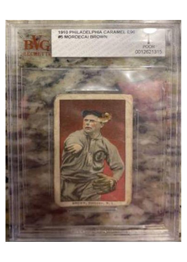 1910 E96 Philadelphia Caramel Mordecai Brown card