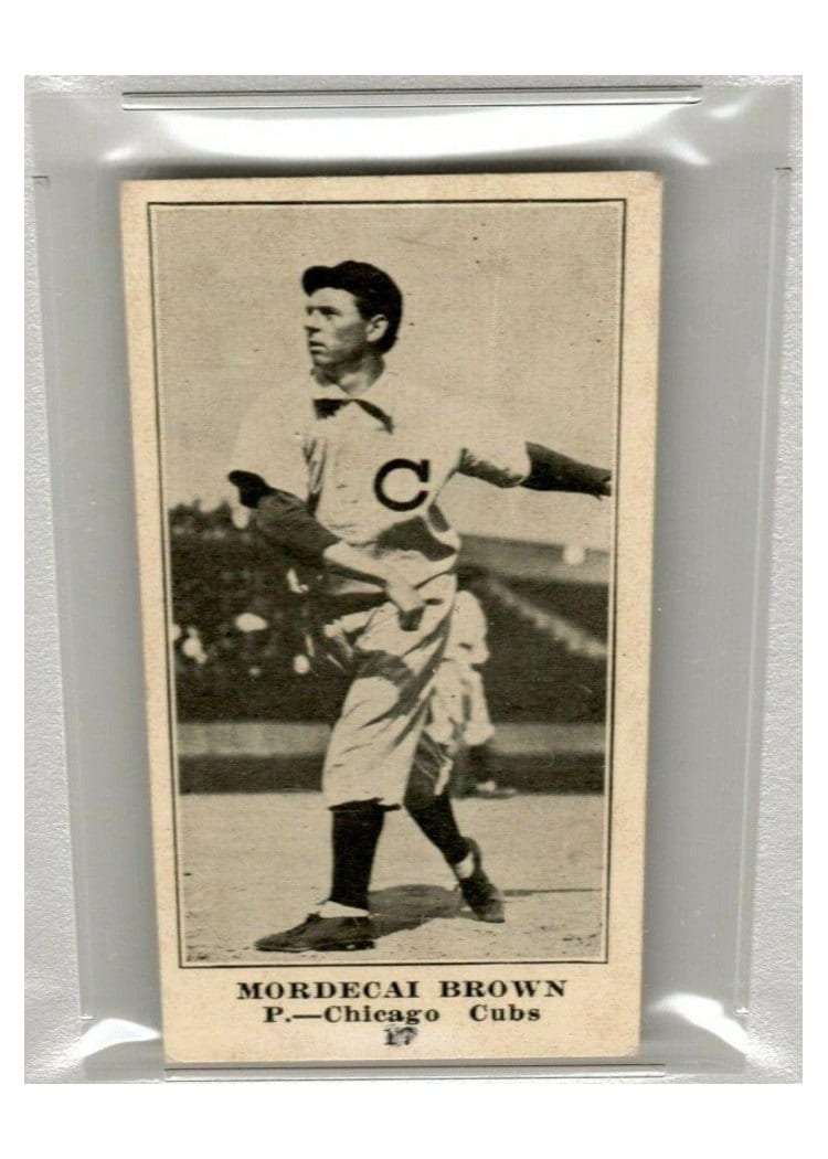 1916 M101 4 Sporting News Mordecai Brown #17 card