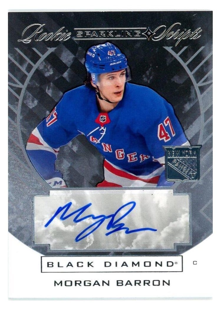 2021-22 Upper Deck Black Diamond Sparkling Rookie Scripts Morgan Barron #SC-BA card