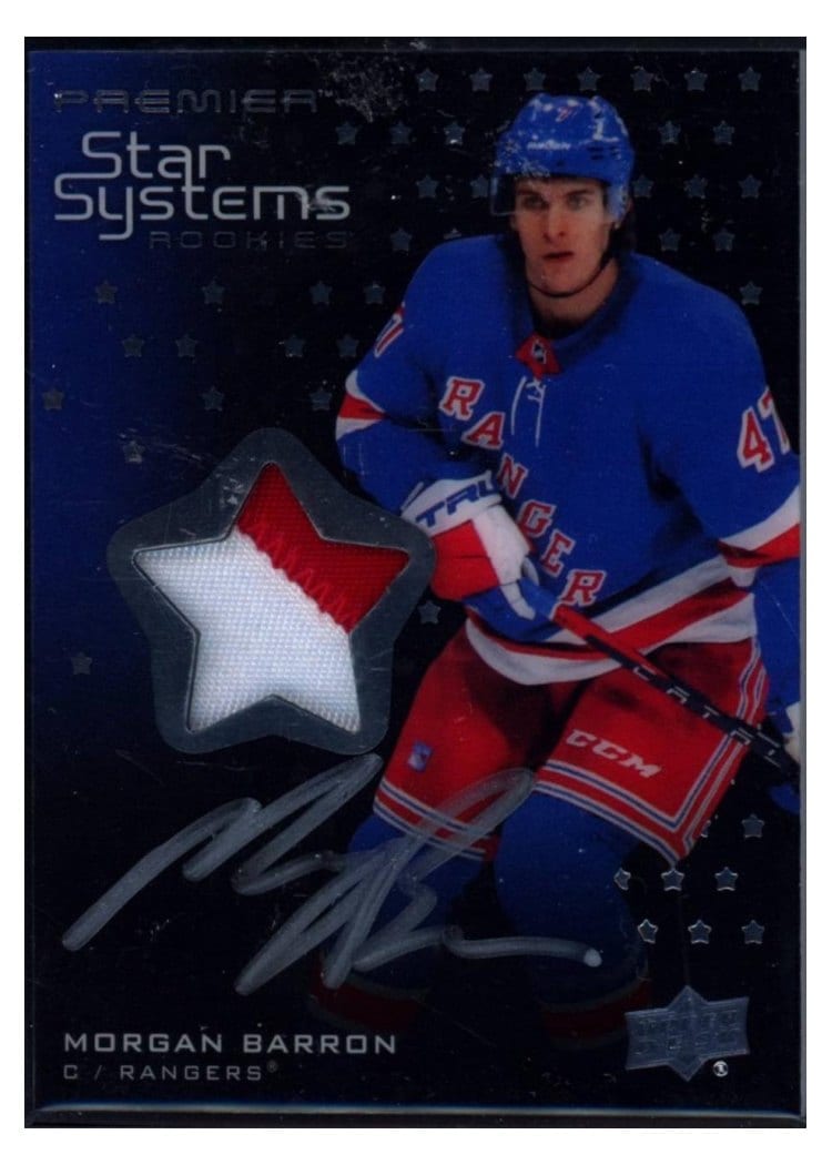 2021-22 Upper Deck Premier Star Systems Rookies Autograph Patch Morgan Barron #SSR-MB card