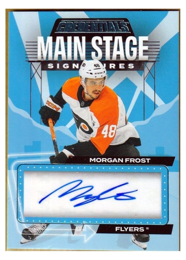 2023-24 Upper Deck Credentials Main Stage Signatures Morgan Frost #MS-MF card