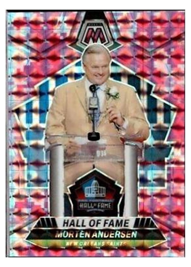 2024 Panini Mosaic Base Set Morten Andersen Camo Pink #294 card
