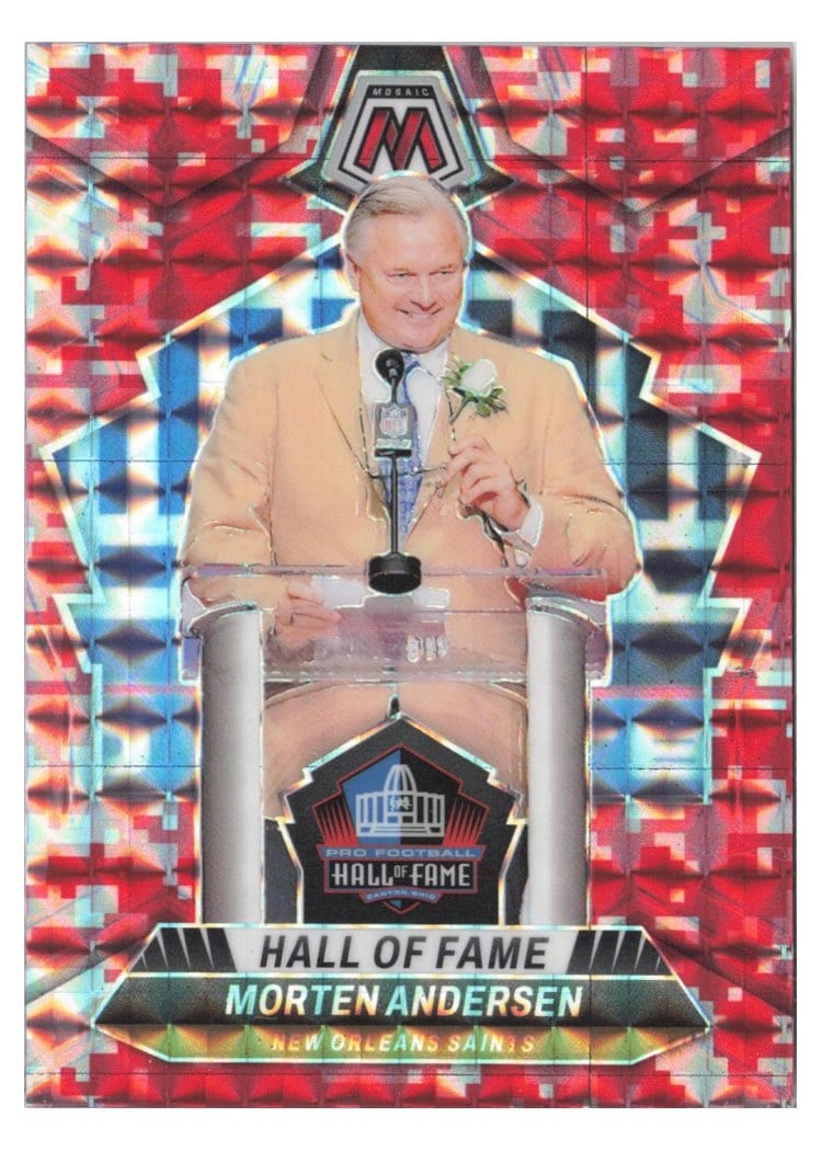 2024 Panini Mosaic Base Set Morten Andersen Camo Red #294 card