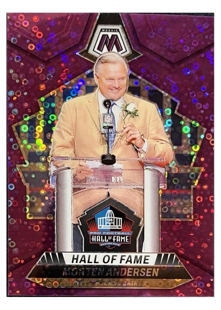 2024 Panini Mosaic Base Set Morten Andersen No Huddle Purple #294 card