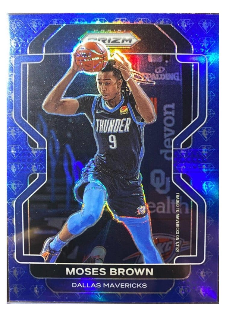 2021-22 Panini Prizm Base Set Moses Brown 75th Anniversary Red Diamond Prizm #173 card
