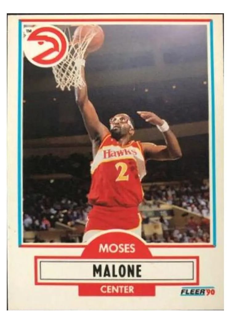 1990 Fleer Moses Malone #3 card