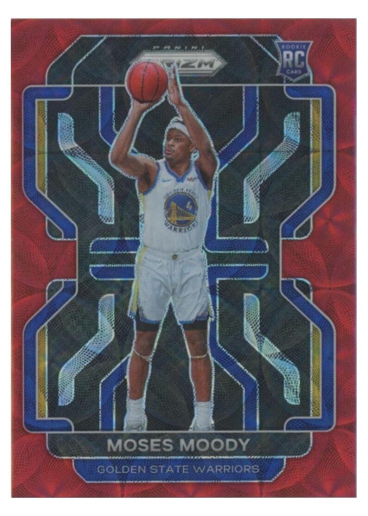 2021-22 Panini Prizm Base Set Moses Moody Red Choice Prizm #308 card