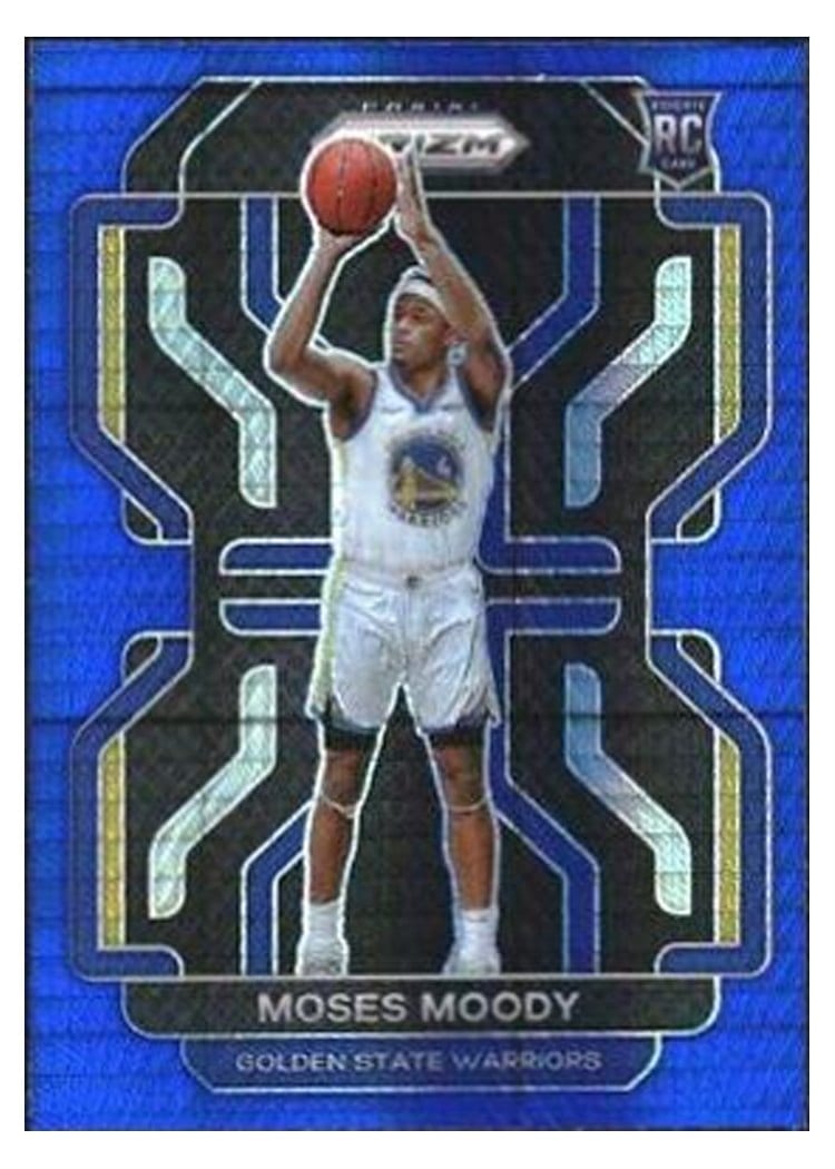 2021-22 Panini Prizm Base Set Moses Moody Blue Hyper Prizm #308 card