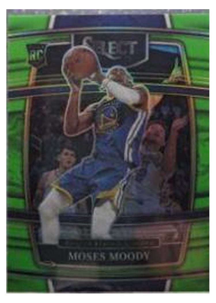 2021-22 Panini Select Base Set Moses Moody Neon Green Prizm #62 card