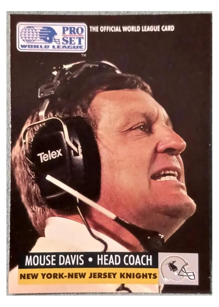 1991 Pro Set Wlaf Mouse Davis #110 card