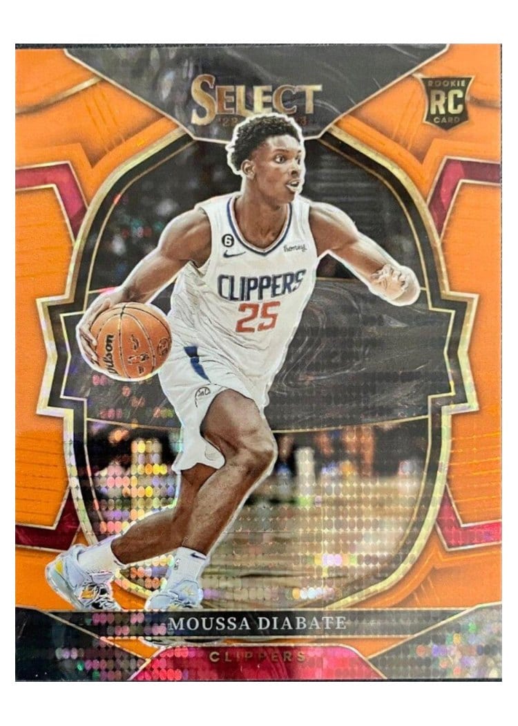 2022-23 Panini Select Base Set Moussa Diabate Neon Orange Pulsar Prizm #194 card