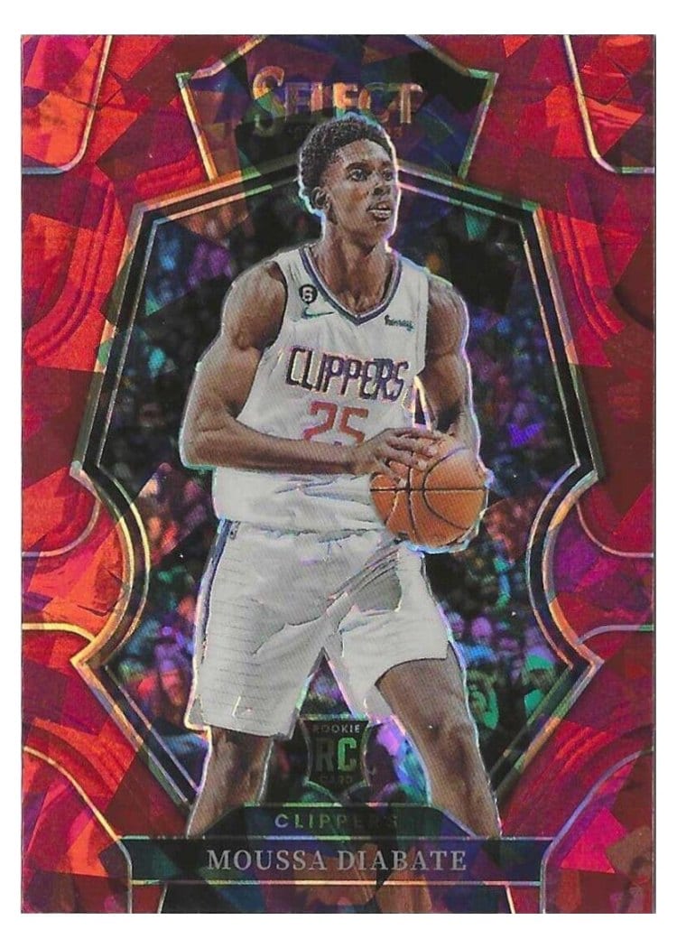 2022-23 Panini Select Base Set Moussa Diabate Red Cracked Ice Prizm #194 card