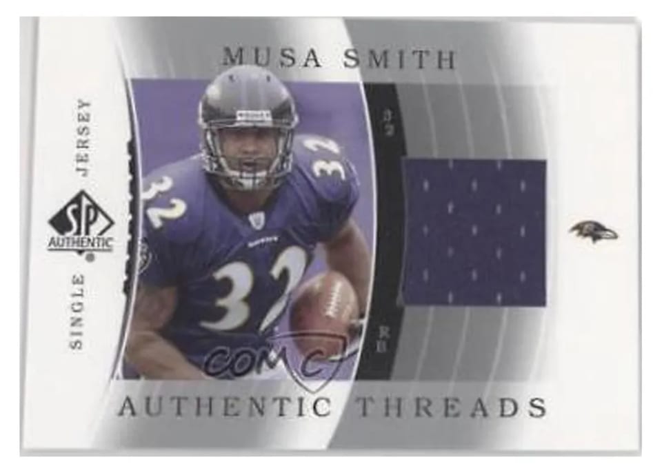 2003 SP Authentic Threads Musa Smith #JC-MS card