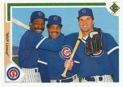 1991 Upper Deck Base Set MVP Lineup (Andre Dawson / George Bell / Ryne Sandberg) #725 card