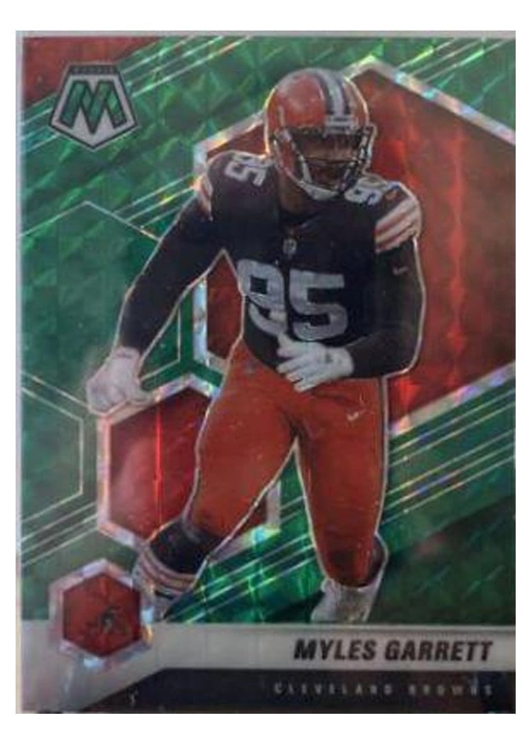 2021 Panini Mosaic Base Set Myles Garrett Green Fluorescent #57 card