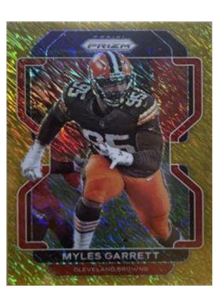 2021 Panini Prizm Base Set Myles Garrett Gold Shimmer #266 card