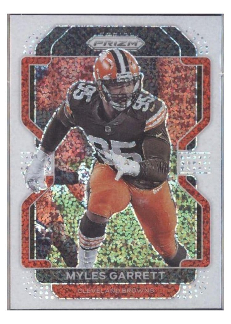 2021 Panini Prizm Base Set Myles Garrett White Sparkle Prizm #266 card