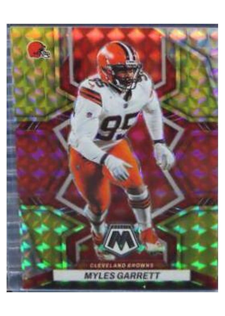 2022 Panini Mosaic Base Set Myles Garrett Choice Fusion Red Yellow #50 card