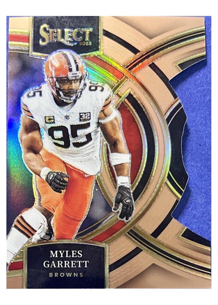 2023 Panini Select Base Set Myles Garrett Copper Prizm Die-Cut #152 card