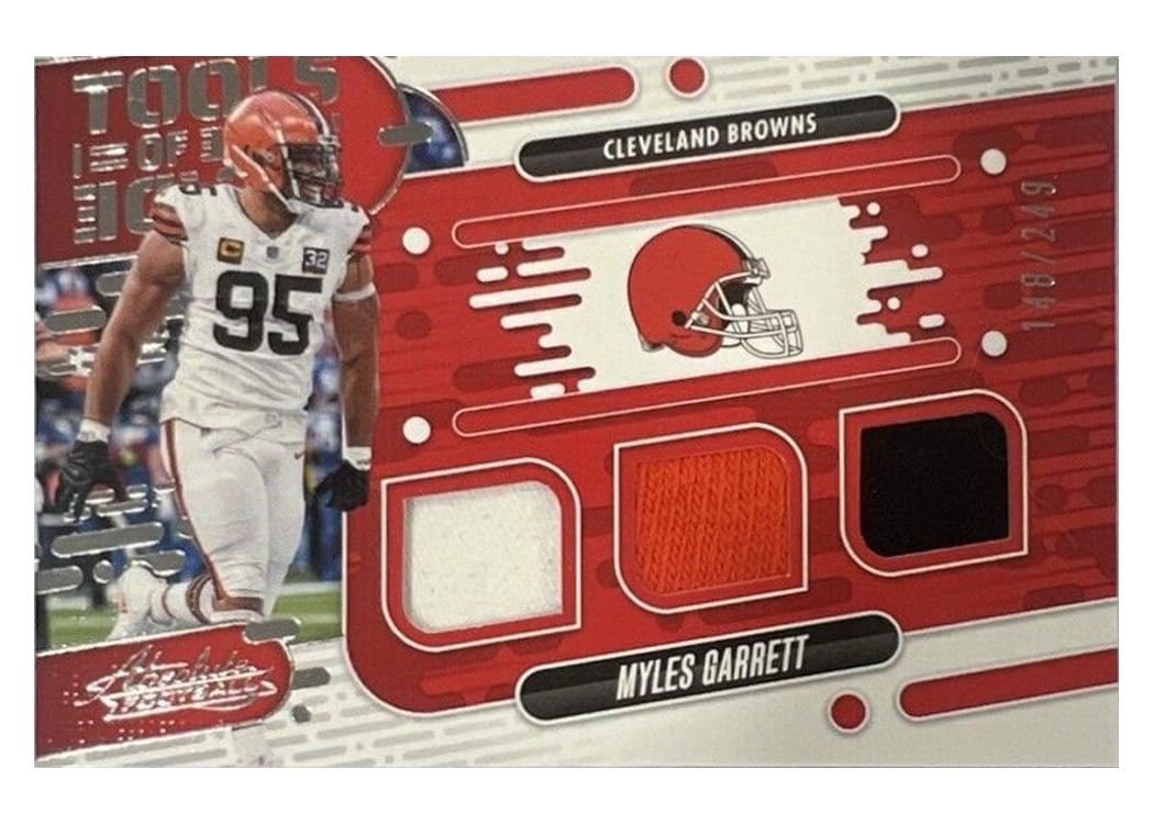 2024 Panini Absolute Tools of the Trade Triple Myles Garrett #TOTT-MGT card