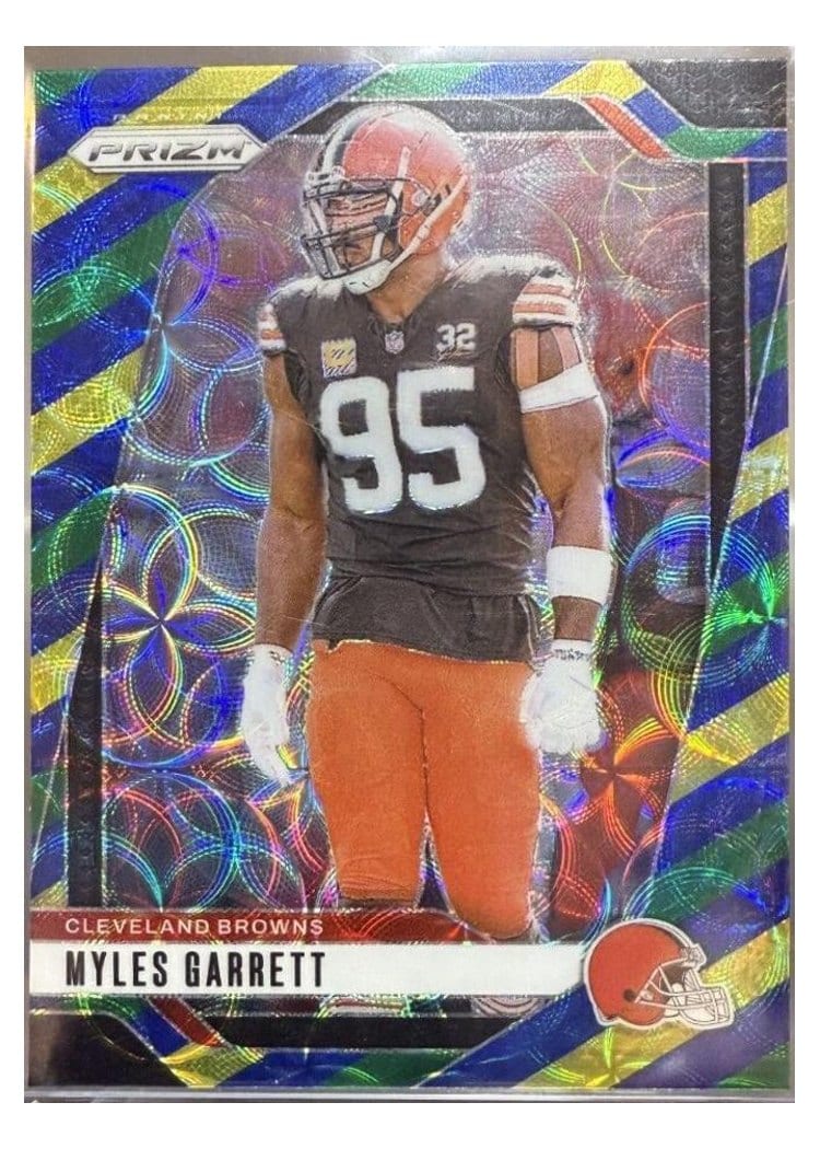 2024 Panini Prizm Base Set Myles Garrett Choice Blue Yellow Green #69 card