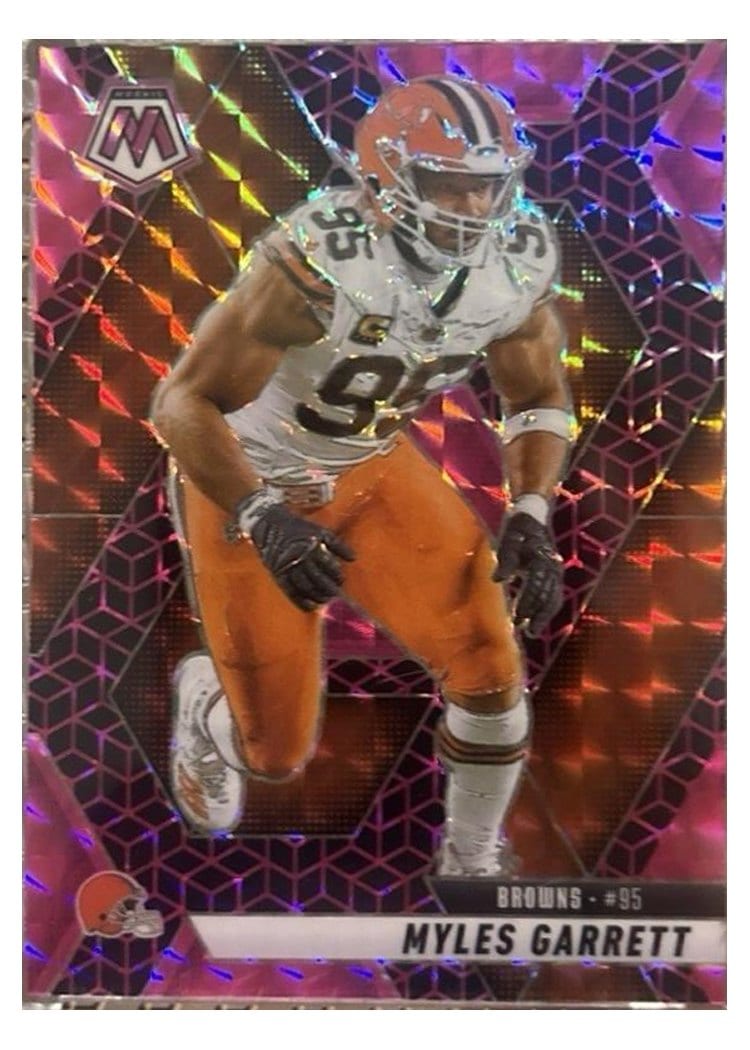 2025 Panini Mosaic Base Set Myles Garrett Pink Spectris #181 card