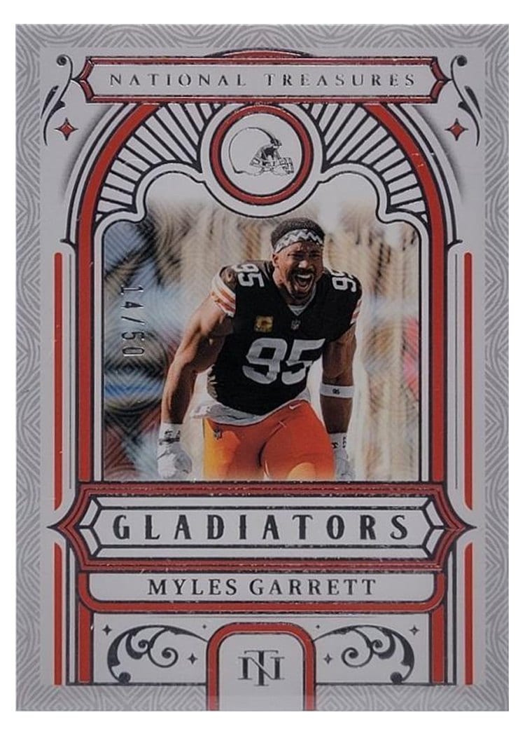 2025 Panini National Treasures Gladiators Myles Garrett #2 card