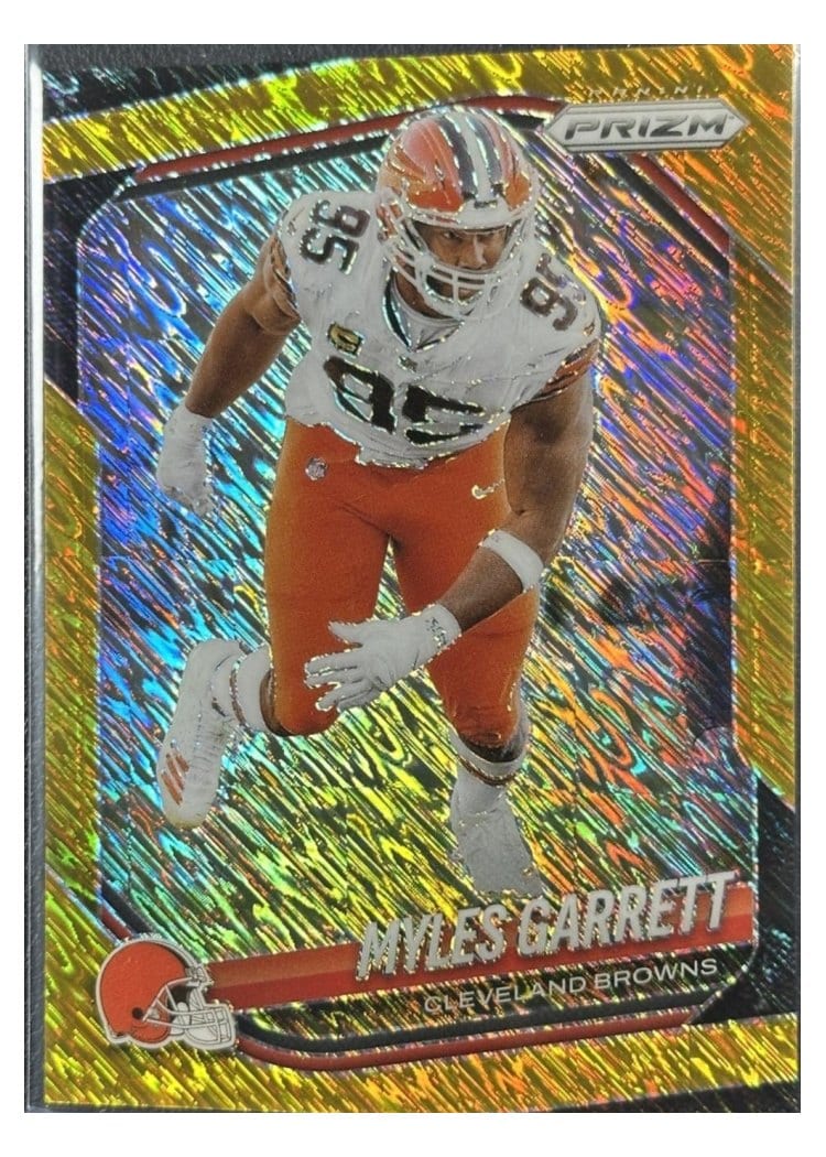 2025 Panini Prizm Base Set Myles Garrett Gold Shimmer #73 card