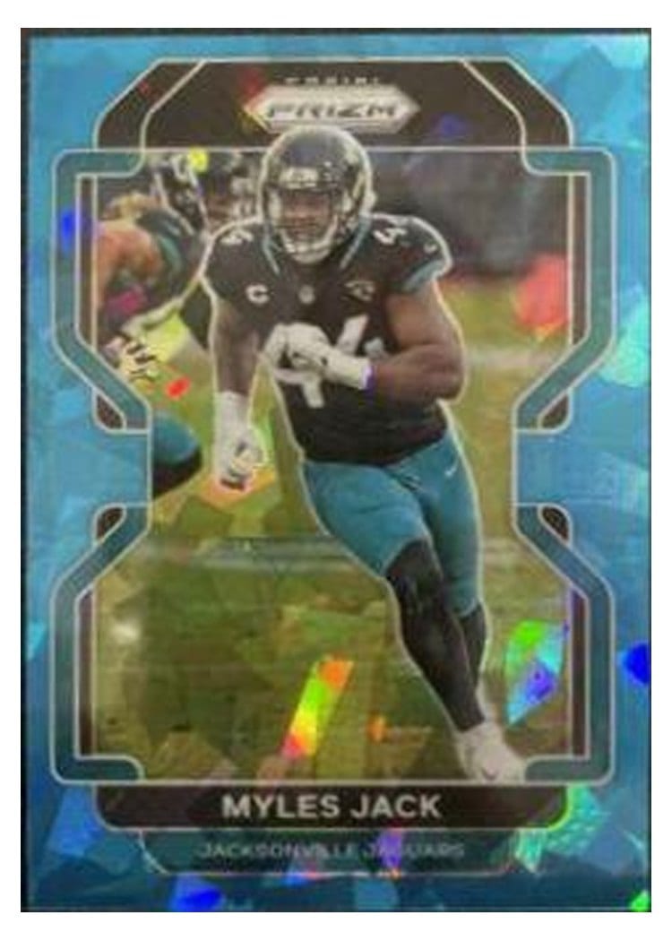 2021 Panini Prizm Base Set Myles Jack Blue Ice Prizm #16 card