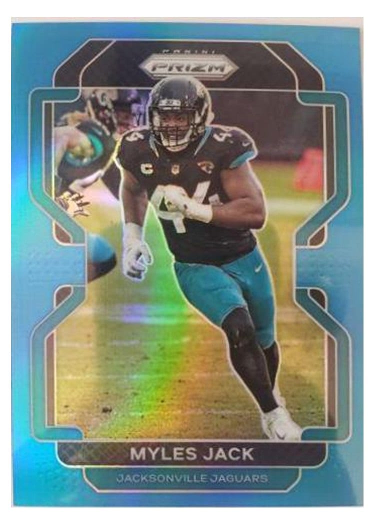 2021 Panini Prizm Base Set Myles Jack Light Blue Prizm #16 card