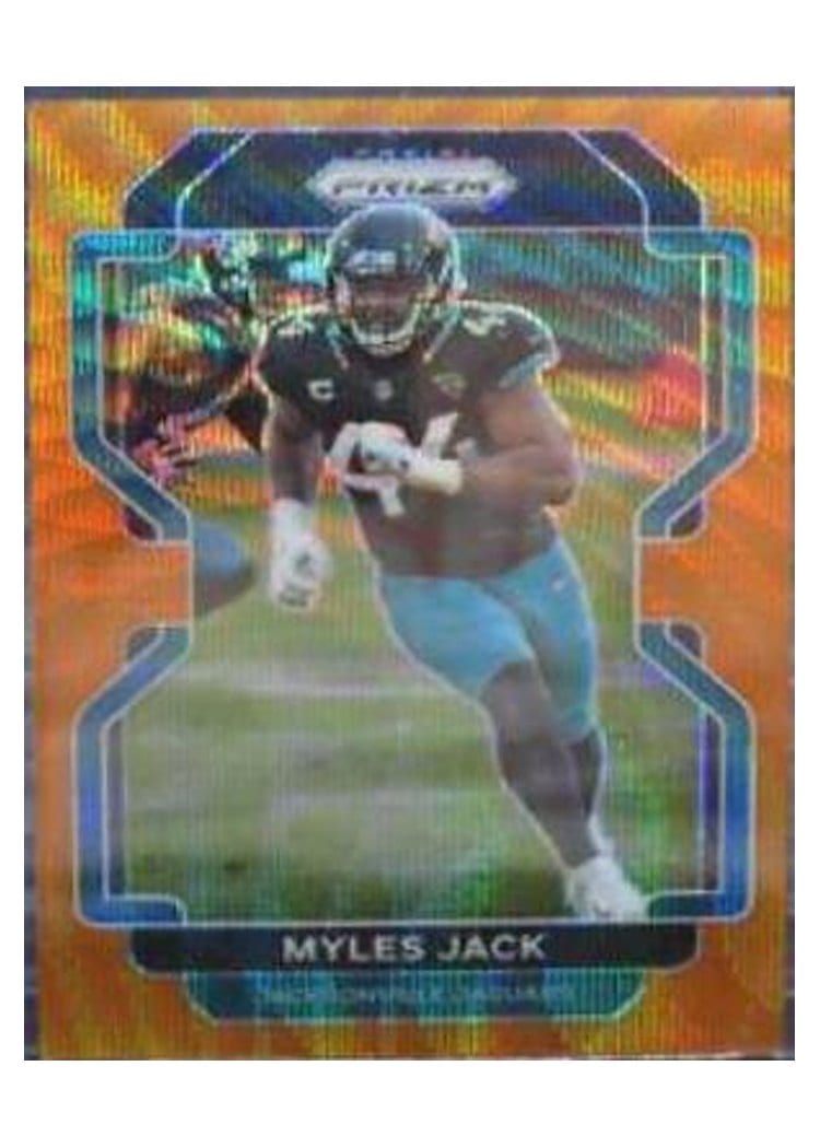 2021 Panini Prizm Base Set Myles Jack Orange Wave Prizm #16 card